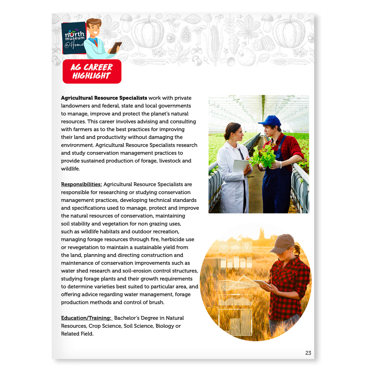 Stem Learning Activity Pack Agriculture Pre K The North Museum